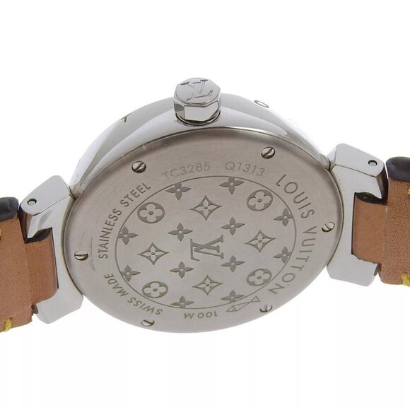 LOUIS VUITTON Tambour Watches Q1313 WhiteDial Stainless Steel/Monogram can... - Picture 6 of 9